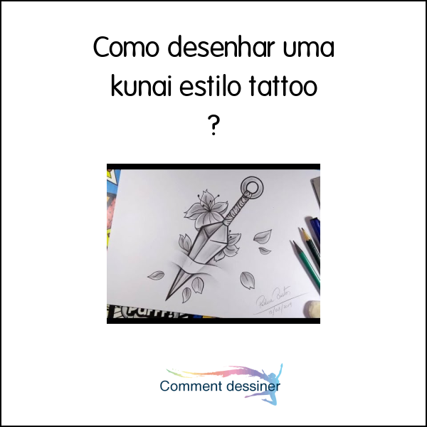 Como desenhar uma kunai estilo tattoo